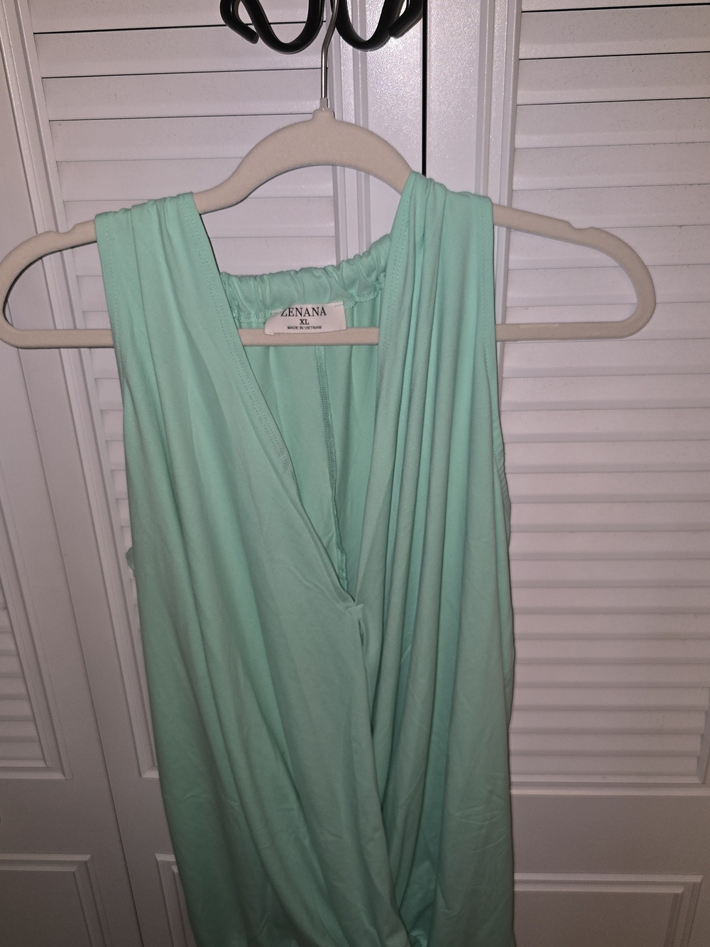 Zenana Outfitters Mint Sleeveless Drape-Front Tank